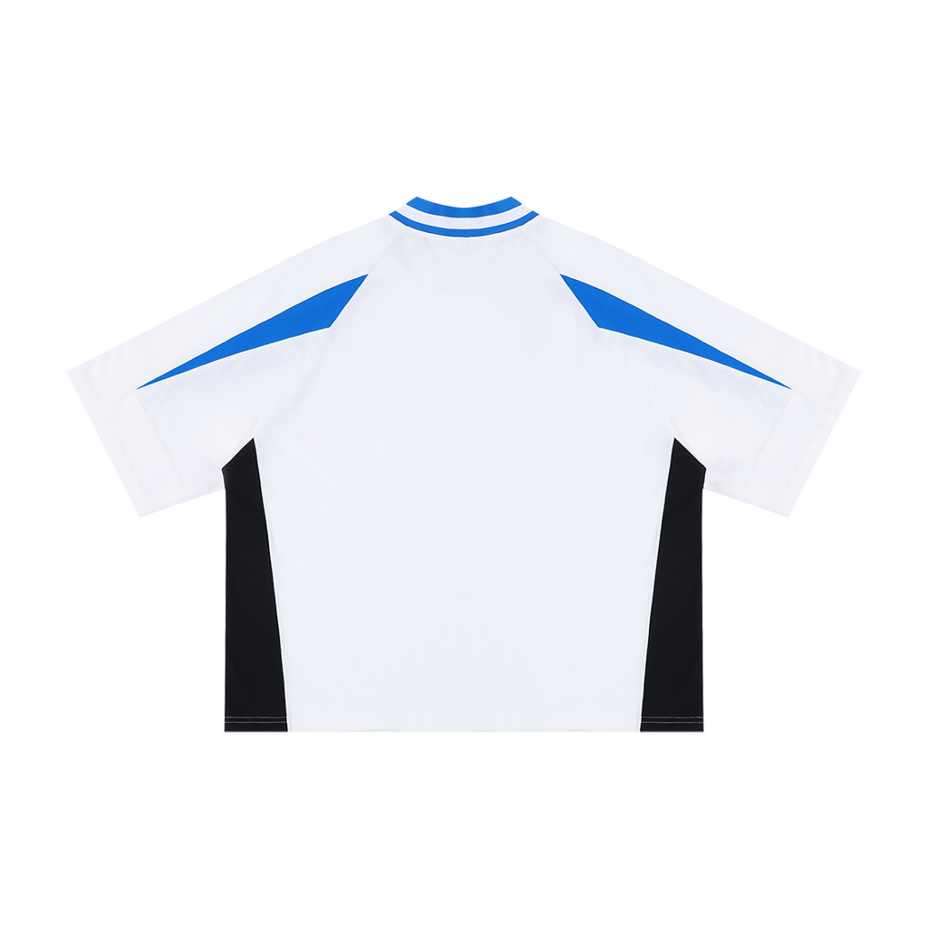 Y2K STYLE POWERED BY GOD LOGO Oversize Box V-neck Tee