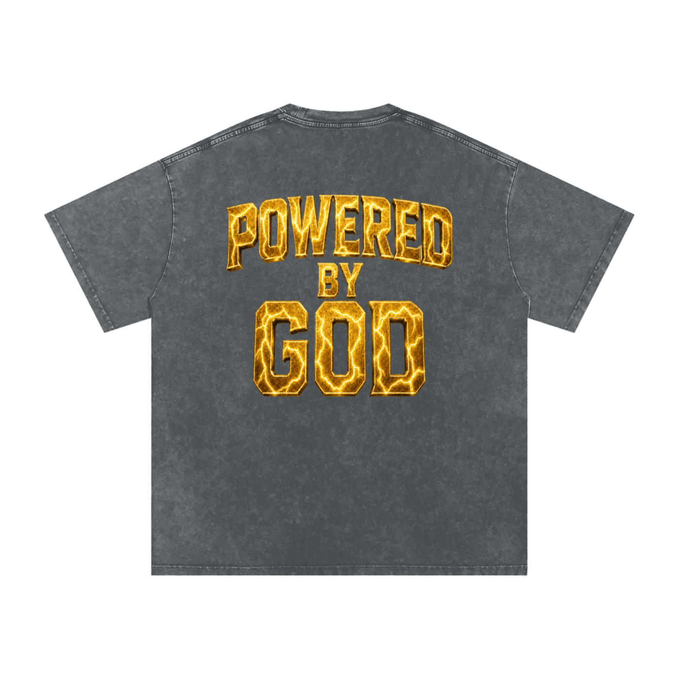 GOLD POWERED BY GOD LOGO Oversized T-Shirt