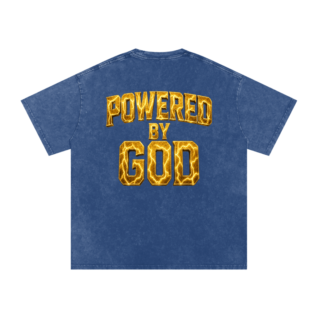 GOLD POWERED BY GOD LOGO Oversized T-Shirt