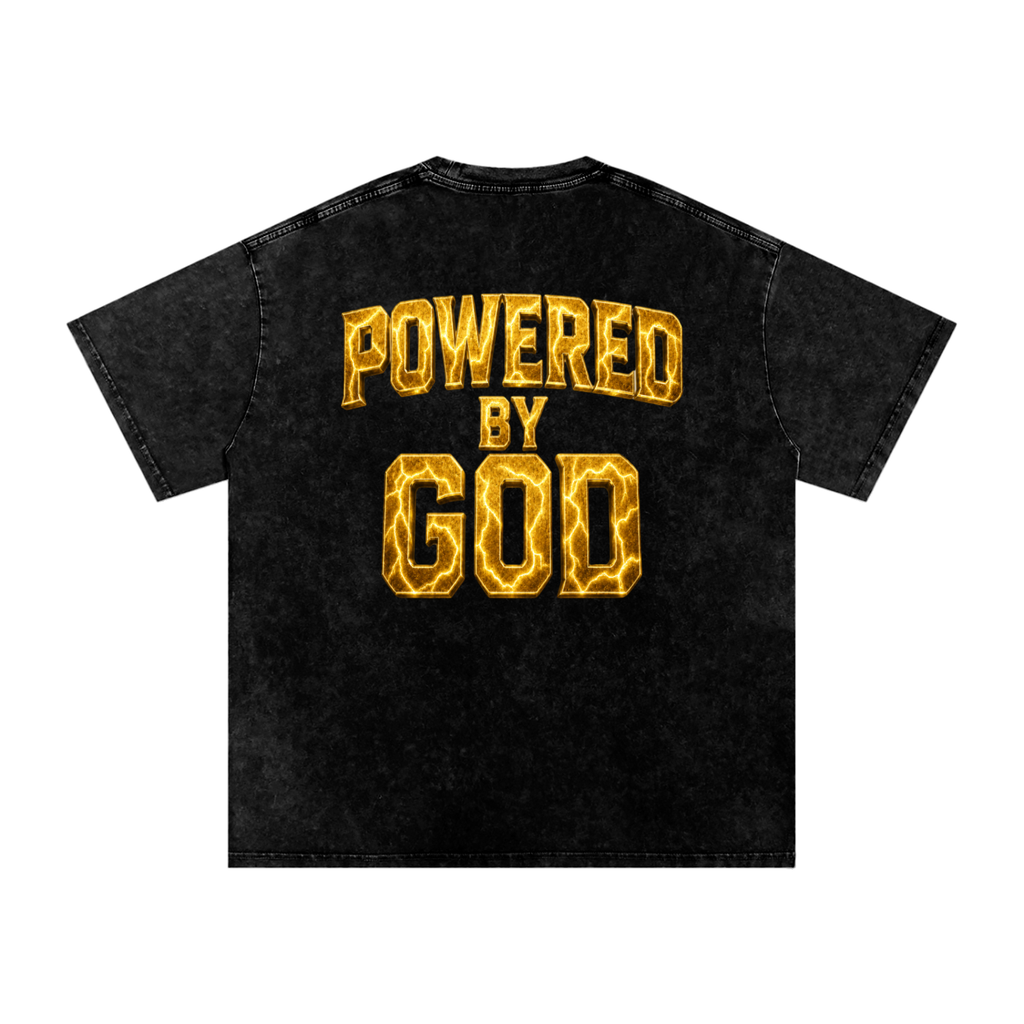 GOLD POWERED BY GOD LOGO Oversized T-Shirt