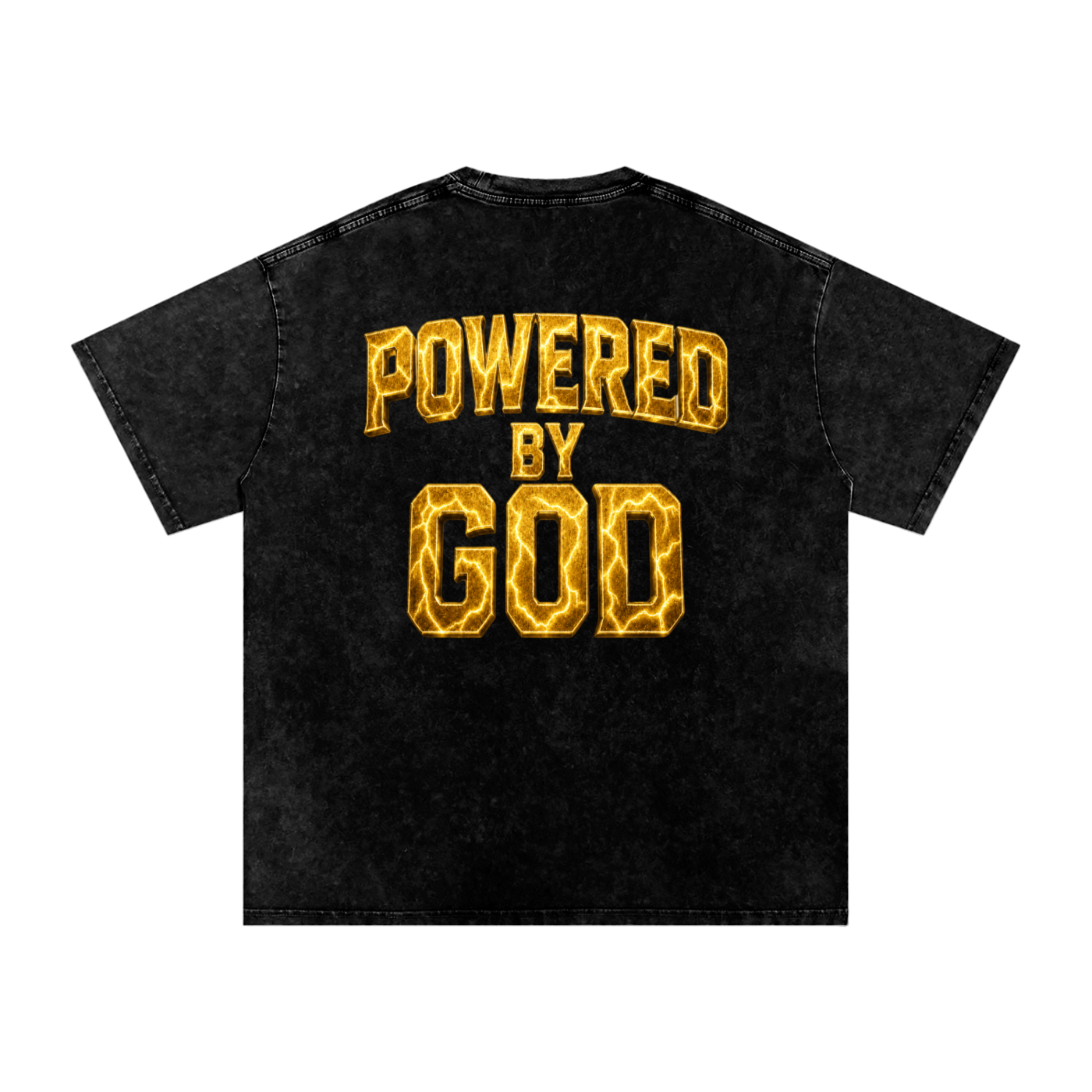 GOLD POWERED BY GOD LOGO Oversized T-Shirt