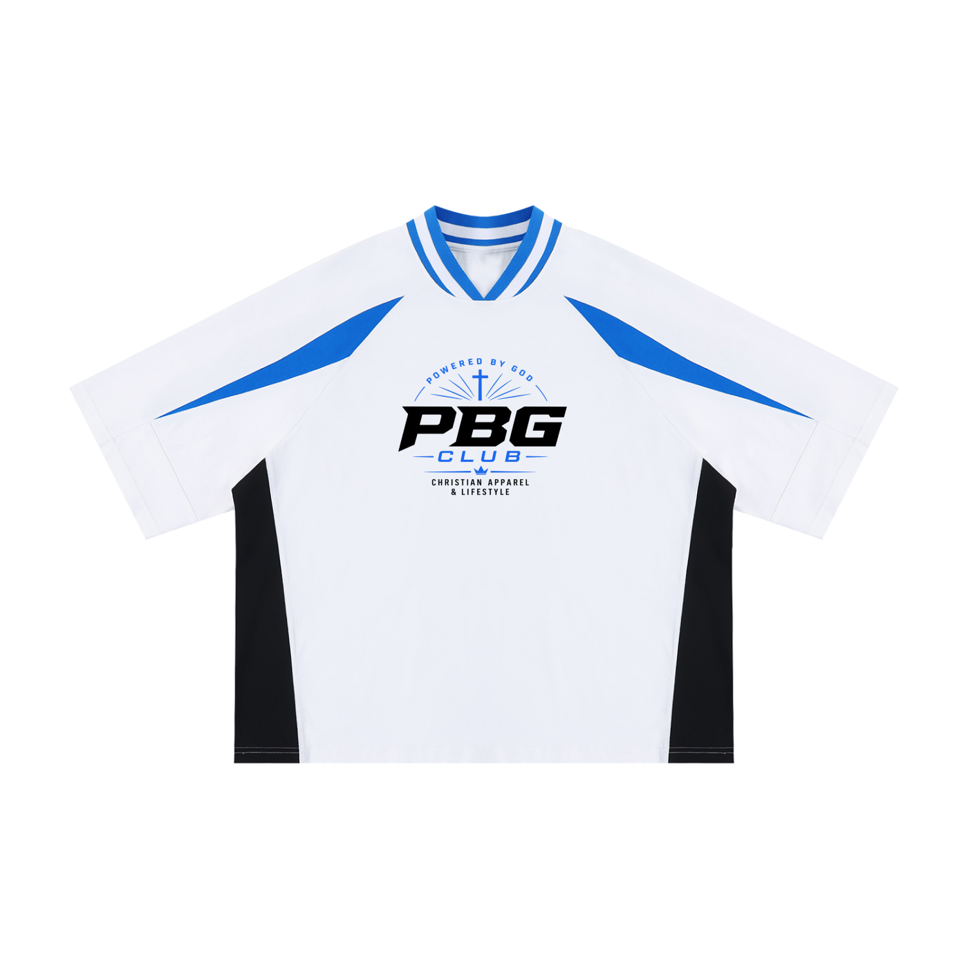 PBG HIGH VOLTAGE OVERSIZED COLOR BLOCK V-NECK T-SHIRT