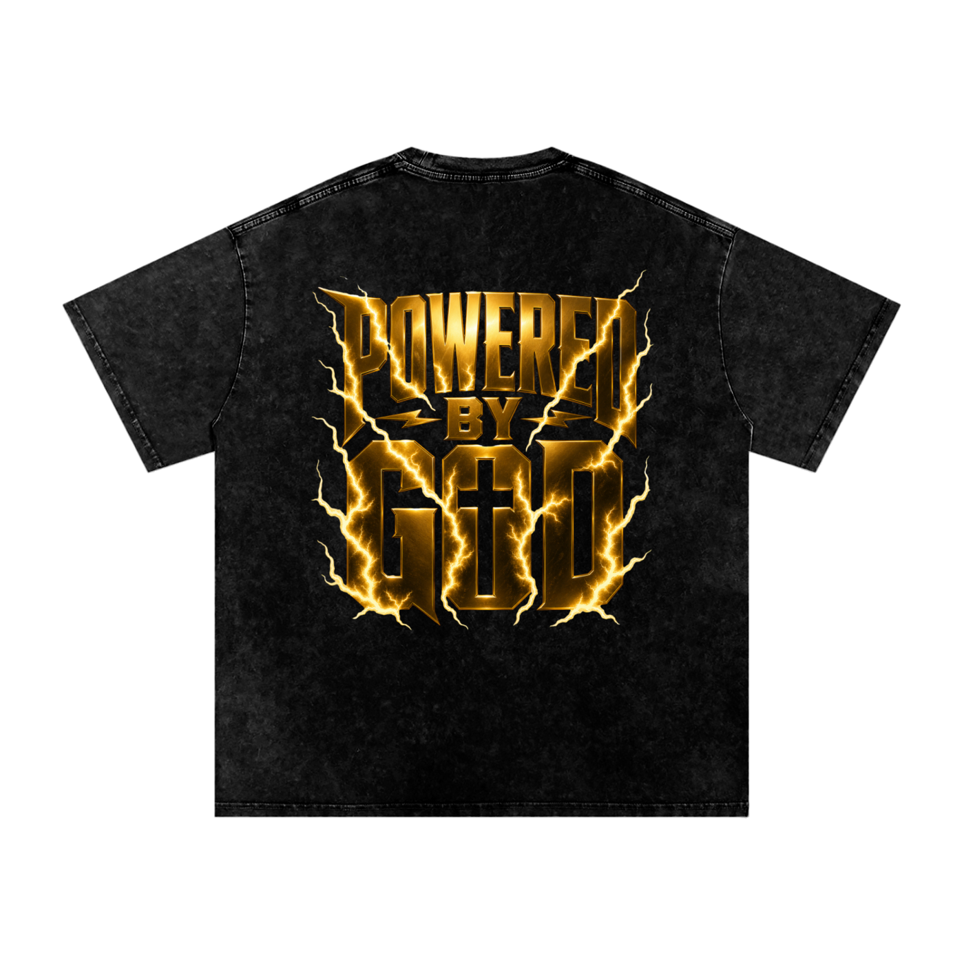 GOLD POWERED BY GOD LOGO Oversized T-Shirt