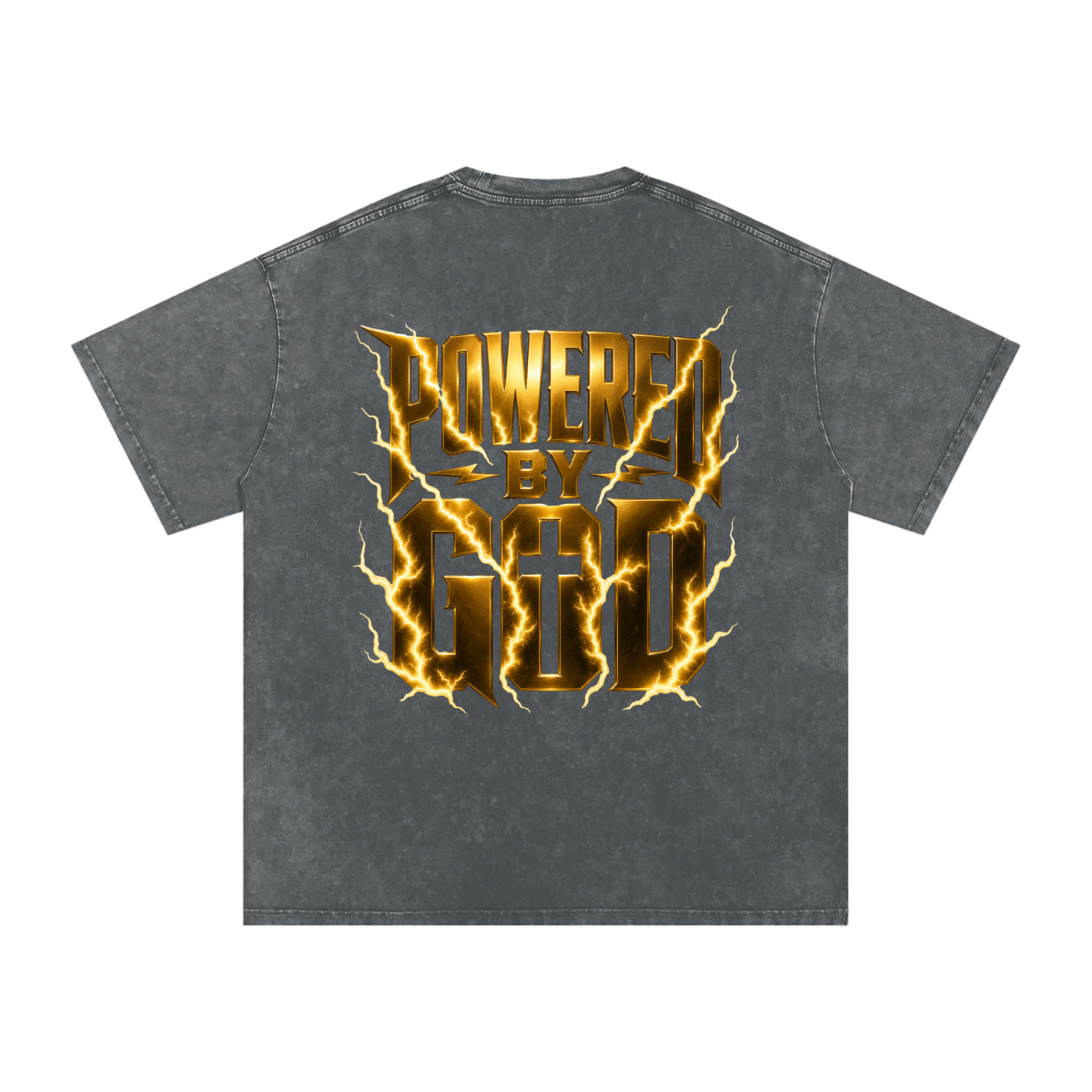 GOLD POWERED BY GOD LOGO Oversized T-Shirt