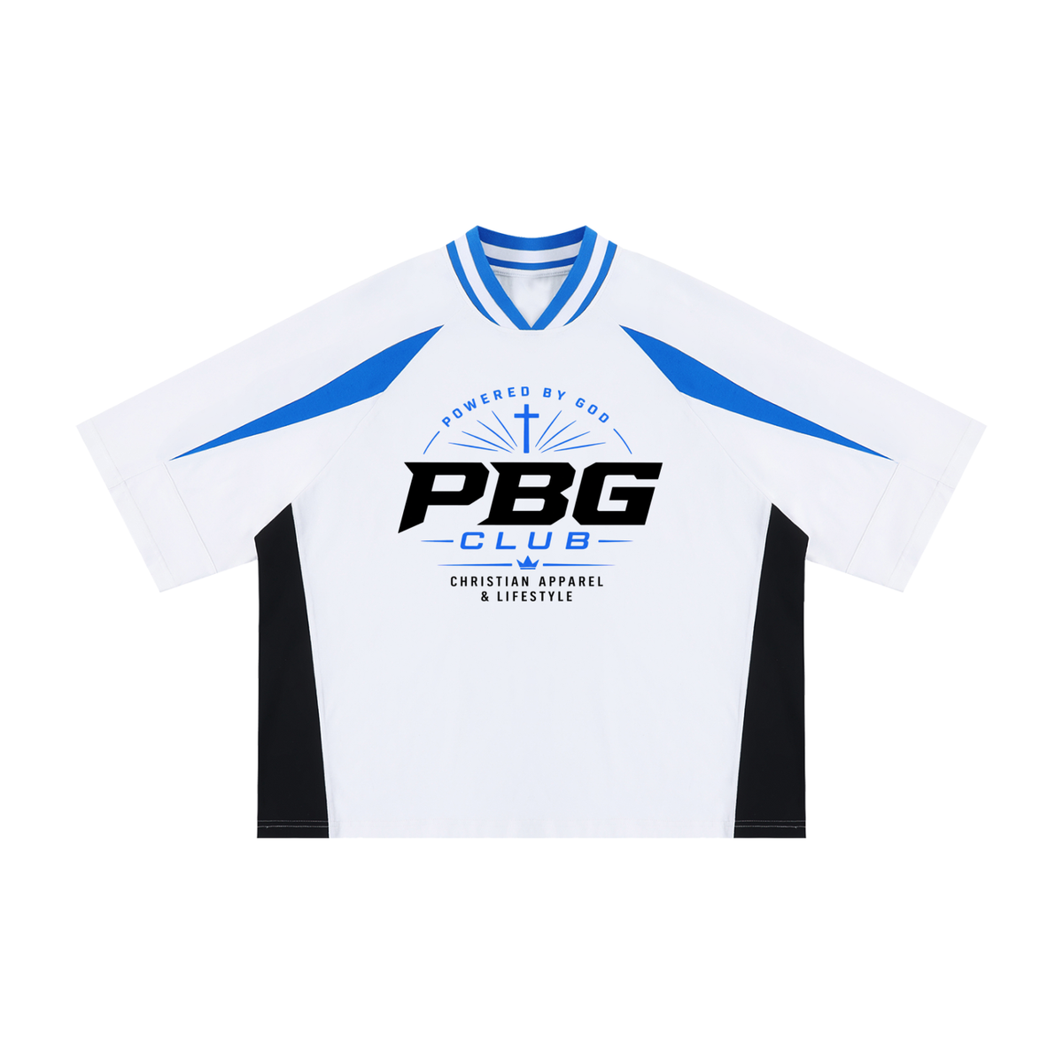 PBG HIGH VOLTAGE OVERSIZED COLOR BLOCK V-NECK T-SHIRT